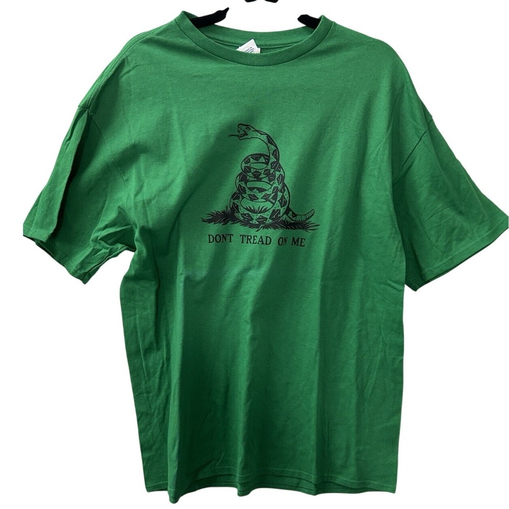 Delta Cotton Gadsden Snake T-Shirt XL Green Dont Tread On Me Patriotic Americana